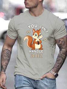 Camiseta De Manga Corta Con PatróN De Moda Para Hombres De Verano - Gris - Ver 2