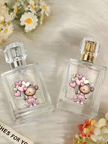 50ml Glass Refillable Perfume Bottle With Heart-Shaped Bouquet Pattern, Mini Perfume Bottle, Travel Essential, Refillable Spray Bottle, Great Gift For Anniversary, Birthday, Valentine's Day - Multicolor - View 7