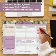 Weekly To Do List Notepad With 52 Undated Sheets(85"*11")- Undated Weekly Planner Notepad For Office Desk Accessories And Supplies - Midnight Lilac - MàuG - Xem 7