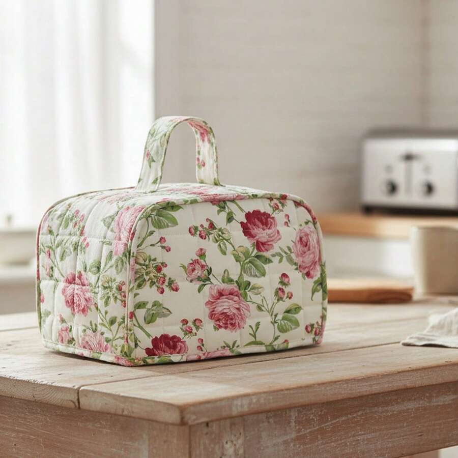Cubierta para tostadora con asa, con estampado floral, cubiertas para máquinas de pan, cubiertas lindas para pequeños electrodomésticos de cocina - Caqui oscuro - Ver 1