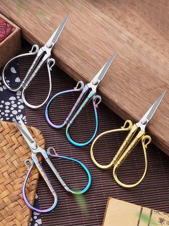 1把不锈钢刺绣剪刀，毛线剪刀，缝纫剪刀，复古剪刀，适用于缝纫工艺、艺术创作、十字绣裁剪、手工DIY工具