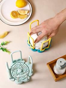 Rotating Extendable Bowl Rack, Kitchen Organizer Plastic Draining Rack, Countertop Small Bowl & Dish Storage Rack - Multicolor - View 5