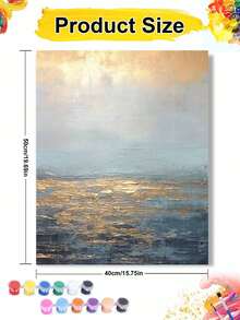 1pc Abstract Golden Sunset Ocean DIY Oil Painting By Numbers Canvas Painting DIY Crafts Adult Home Decoration 40x50cm/16x20inch, Holiday, Valentine's Day, Easter, Thanksgiving Gifts - Multicolor - View 8