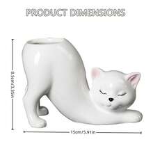 1 pièce Porte-pinceau de maquillage avec design mignon de chat de dessin animé - Multicolore - Voir 6