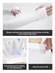 CAMEL CROWN Women's UV Protection Arm Sleeves, Lightweight Cycling Sun Sleeves For Summer - White - View 5