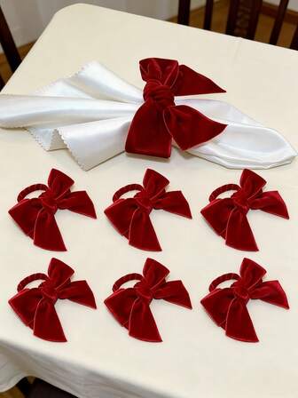 6 piezas/12 piezas Anillos para servilletas con lazo, Portaservilletas sencillos, Decoración de mesa de hotel con anillos para servilletas con mariposa, Adecuado para comidas, bodas, fiestas, elegante y de moda