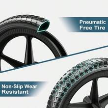 SEREED Bicicleta de equilibrio para niños de 12 pulgadas sin pedal para niños de 24 meses a 5 años placa personalizada 3 juegos de calcomanías incluidos ajustes sin herramientas regalo para - Blanco - Ver 7