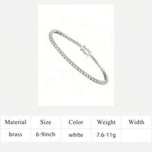 MDFUN 2.5毫米网球手链，18K白金镀层立方氧化锆女士网球手链 - 白色 - 查看 16