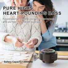 IPX7 Waterproof Bluetooth Speaker, Bathroom Speaker With Built-In Microphone, Voice Assistant Control, Hands-Free Calling, TWS Playback, 5W High Power Portable Speaker, 1200mAh Rechargeable Battery, Suction Cup, RGB Lighting, Type-C Charging, Suitable For Bathroom, Bathtub, Outdoor, Swimming, Gifts - Black - View 5