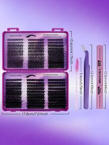 CMAYOME 600 Clusters Of Natural Soft False Eyelash Tool Set, Including 10D-100D Mixed Density Lashes, 8-16mm Length Eyelash Set, D-Curl Fluffy Lashes, Suitable For Beginners For Daily DIY False Eyelashes And Segmental Eyelash Extensions. The Set Includes Eyelash Glue, Tweezers, And An Eyelash Brush, Perfect For Daily Outings, Work, Family Gatherings, Dates, Vacations, Travel, And Various Other Occasions. - Multicolor - View 12