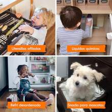 XISH Candado para Refrigerador 5 Piezas de Seguros para Puertas y Cajones Niños Cerradura de  con Adhesivo Cierres de  para Refrigerador para Gabinetes Refrigeradores Hornos - como en la foto - Ver 6