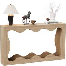 Mesa de Consola de Granja de 63 Pulgadas con Entrada, Mesa de sofá detrás del sofá, Mesa de Consola Estrecha, Soporte de Pasillo, Mesa de Acento Industrial para Sala de Estar - Color de la madera - Ver 8