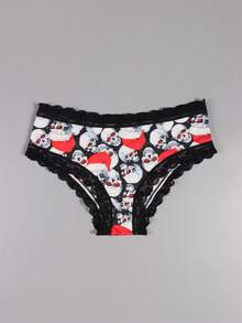 Dircho 10pcs Women's Sexy Gothic Contrast Lace Bikini Panties - Allover Skull/Star/Rose/Pirate Pattern Silky Soft Comfy Intimates Underwear, Stretch Breathable Elastic Waist Daily Lingerie Set - Multicolor - View 8