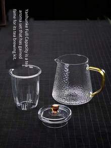 1PC Thickened Glass Flower Tea Pot, Gongfu Tea Pot With Hammered Pattern, Heat-Resistant Tea Pot For Office, Pouring Tea Pot, Water Boiling Pot. Convenient To Carry For Home, Hotel, Camping And Travel. It Is A Very Useful Product. - Multicolor - View 7