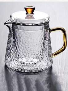 1PC Thickened Glass Flower Tea Pot, Gongfu Tea Pot With Hammered Pattern, Heat-Resistant Tea Pot For Office, Pouring Tea Pot, Water Boiling Pot. Convenient To Carry For Home, Hotel, Camping And Travel. It Is A Very Useful Product. - Multicolor - View 15