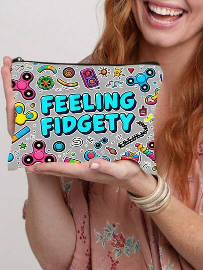 Sensory Friendly Makeup & Accessories Pouch - Designed For Individuals With Sensory Needs, Features Sensory-Friendly Icons, Holds Small Tools, Supplies, Travel Essentials, Available In Multiple Colors, Polyester Material Makeup Bag Make Up Bag Makeup Pouch Cosmetic Bag Toiletry Bag Wash Bag Cruise Essential Vacation Essentials For Men Women Travel Containers Holiday Essential Gifts For Women