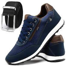 Men's Comfortable Casual Sneakers With Belt - Free - 藍色 - 查看 2
