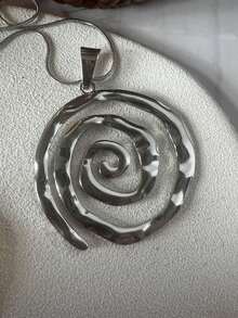 1pc Stainless Steel Pendant Necklace, Versatile Necklace For Autumn/Winter, Suitable For Sweaters, Unisex, Suitable For Daily Wear - Multicolor - View 9