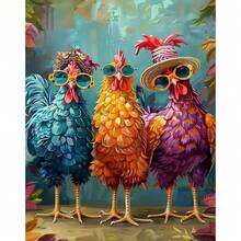 1幅成人DIY数码油画套装，夜景，40x50厘米/16x20英寸无框画布 - 彩色 - 查看 2