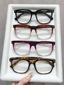 4pcs Fashion Square Frame Casual Everyday Versatile Reading Glasses, Great Gift For Women - White - View 7