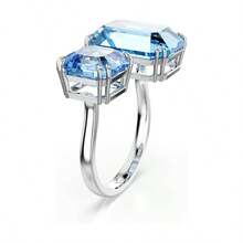 Millenia Open Ring, Octagon Cut, Blue, Rhodium - US 7/EU 55 - View 2