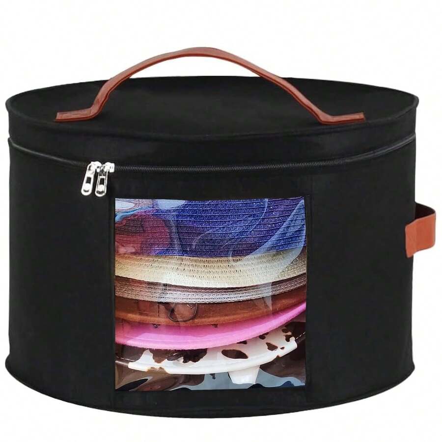 Oaoleer 1 Pieza Caja Almacenadora de Sombreros, Organizador Apilable para Armario, Caja Plegable para Viaje, Ideal para Sombreros de Ala Ancha y Vaqueros - Multicolor - Ver 1