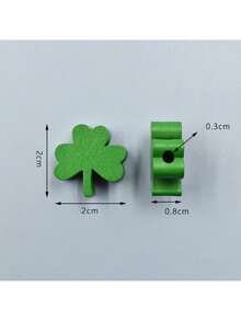 10 件装爱尔兰三叶草串珠花环 DIY 配件，珠子间距 20 毫米，适用于圣帕特里克节 - 彩色 - 查看 3