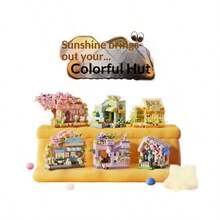 Micro Particle Flower Shop Street Scene Building Blocks Children's Educational Toy Garden Decor Birthday Gift Educational Cute Cartoon DIY Fun - Multicolor - View 5