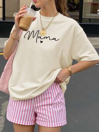 大码宽松印花短袖女式上衣，适合夏季、中国新年、农历新年、马年、春节、新年快乐、情人节、情人节礼物、送给她的礼物。