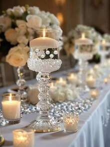 200g Artificial Floating Pearls Without Holes, Mixed Size 10mm/16mm/20mm, For Vase Filler, Wedding Decor, Floating Candle Decor, Home Centerpiece, Suitable For DIY Wedding, Birthday, Theme Party, Valentine's Day, Halloween And Christmas Decor (Including Water Beads) - White - View 7