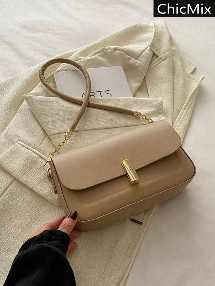 这款时尚、休闲、简约的腋下翻盖单肩包适合购物、携带钱包，尤其适合年轻女性、大学生、职场新人以及白领人士。它也非常适合办公室、大学校园、工作、商务旅行、通勤、户外旅行和徒步旅行等场合。 - 卡其色 - 查看 1