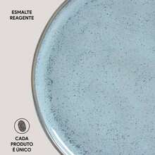 27cm Bio Breeze Porto Brasil Ceramic Stoneware Dinner Plate, Blue, Individual Set, For Serving Meals - 藍色 - 查看 6