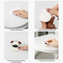 1/2个多功能卡通马桶盖把手，小型犬防污马桶盖把手，易于使用的浴室马桶盖把手，采用防污设计，抽屉拉钩和耐用塑料材质，必备浴室配件 - 彩色 - 查看 5