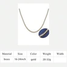 MDFUN 18K镀金3.0毫米圆形切割立方氧化锆网球项链，男女皆宜 - C-金色 - 查看 17