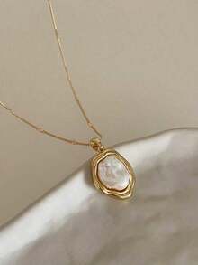 1PC Elegant French Baroque  Pendant Necklace, Vintage Style Women's Simple Daily Wear Party Jewelry, Versatile Fashion Accessory - Necklace - 查看 7
