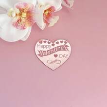 5 piezas/10 piezas/20 piezas Toppers de cupcake en forma de corazón de acrílico dorado con "Feliz Día de San Valentín", adecuados para el Día de San Valentín, fiestas de boda, decoración de pasteles y postres DIY - Multicolor - Ver 7