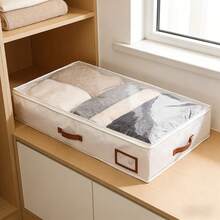 2pcs Large Under Bed Storage Containers With Leather Handles And Label Holders - Multicolor - View 6