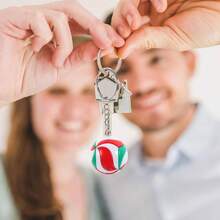 Juego de 3 llaveros para colgar de voleibol para recuerdos deportivos, recuerdos de y accesorios para bolsas, llaveros de voleibol en varios colores - Color Variado - Ver 6