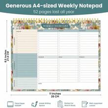 Weekly To Do List Notepad With 52 Undated Sheets(85"*11")- Undated Weekly Planner Notepad For Office Desk Accessories And Supplies - Midnight Lilac - ColorK - 查看 3
