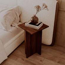 Mesa de Cabeceira Kyoto Nogal Cama Quarto Sala 35x65cm - Marrom - Visão 2