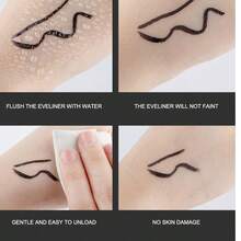 Black Liquid Eyeliner Pen - Quick Drying And Smudge-Proof 2-In-1 Eyeliner Brush | Long-Lasting Precise Makeup Tool, Suitable For Daily Wear, Parties And Dates