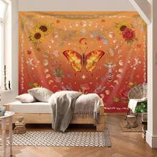 1 tấm thảm trang trí hình vuông in họa tiết bướm, chất liệu polyester hiện đại, thích hợp cho phòng khách và phòng ngủ. - Nhiều màu - Xem 2