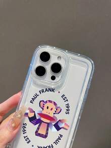 Officially Licensed Paul Frank Transparent Airbag Phone Case, Full Coverage Shockproof Protection With Camera Lens, Big Head Monkey Letter Pattern, New Design Compatible With IPhone 13/14/15/16/17 Pro Max - Multicolor - View 6