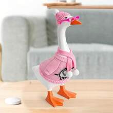 Traje de ganso de escritorio para miniestatua de ganso, suéter de punto y sombrero, conjunto de disfraz para suministros de fiesta - Multicolor - Ver 6