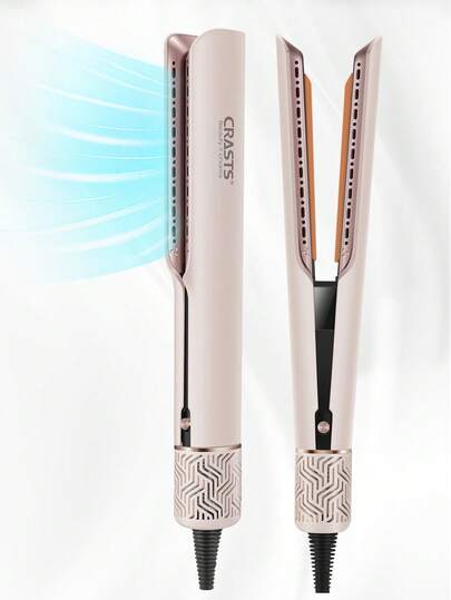 CRASTS 2-In-1 Hair Straightener & Blow Dryer, Dual Use Wet/Dry Straightening Iron, Home Hair Dryer With Cold/Hot Air, Adjustable Temperature, Damage-Free Styling