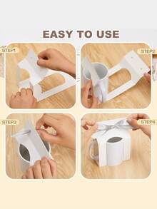 Hộp quà tặng 10 chiếc/1 chiếc/túi đựng cốc số lượng lớn dùng cho cốc in chuyển nhiệt có cửa sổ để vận chuyển, đóng gói bán hàng cho cốc cà phê in chuyển nhiệt không in, gói quà (11 oz) - Ruy băng trắng và bạc - Xem 5