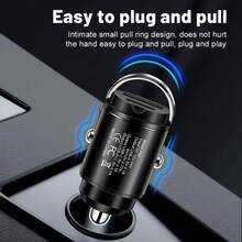 [XJDR]1个双口车载充电器，支持PD快充，USB接口，Type-C接口，兼容 17/16/15/14系列，超级车载充电器，适合日常通勤、长途驾驶、边开车边充电。车载充电器适配器 - 黑色 - 查看 8