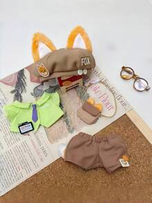 一套可爱的3D尼克和朱迪角色娃娃服装，专为La Bubu娃娃设计，适合15-17厘米的布偶。服装包含警官朱迪·霍普斯（兔子）和警官尼克·王尔德（狐狸）。这些迷人又充满趣味的配件是生日、周年纪念日或节日庆典的完美礼物。 - 彩色 - 查看 4
