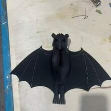 Leather Bat Coin Purse, Hand-Sewn Hanging Bat Zippered Coin Pouch Leather Suede Keychain Wallet For Family Friends - Ví hình con dơi - Xem 2