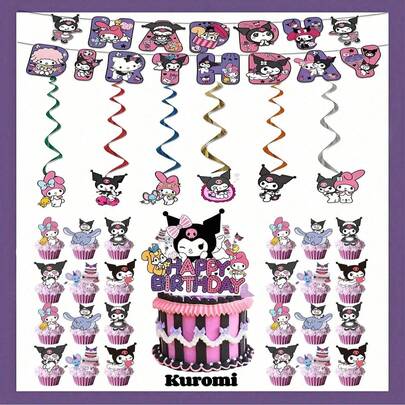 32 món phụ kiện trang trí bánh sinh nhật chủ đề hoạt hình, trang trí bánh sinh nhật gia đình tự làm, trang trí Giáng sinh.